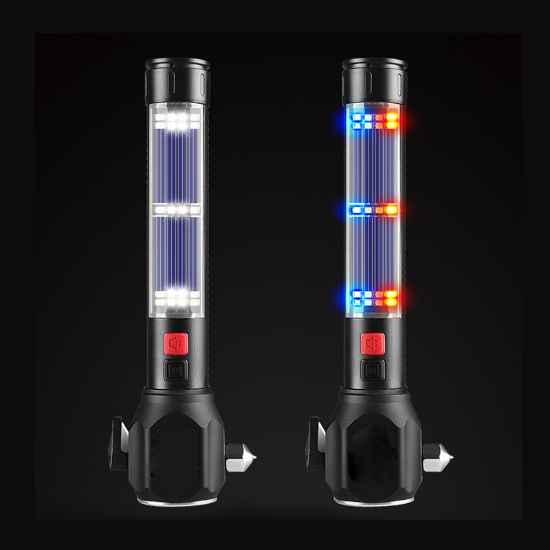 FL017 Solar Power LED Flashlight Torch 8 Hours Lighting Period 0.31kg Product Weight