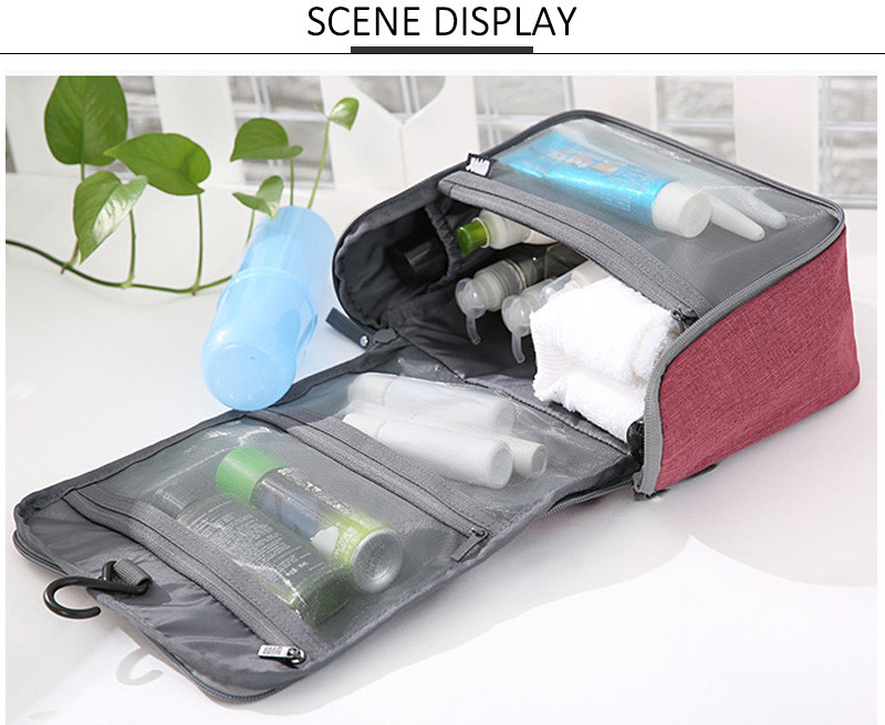 Travel Portable Zipper Polyester Camping Makeup Bag