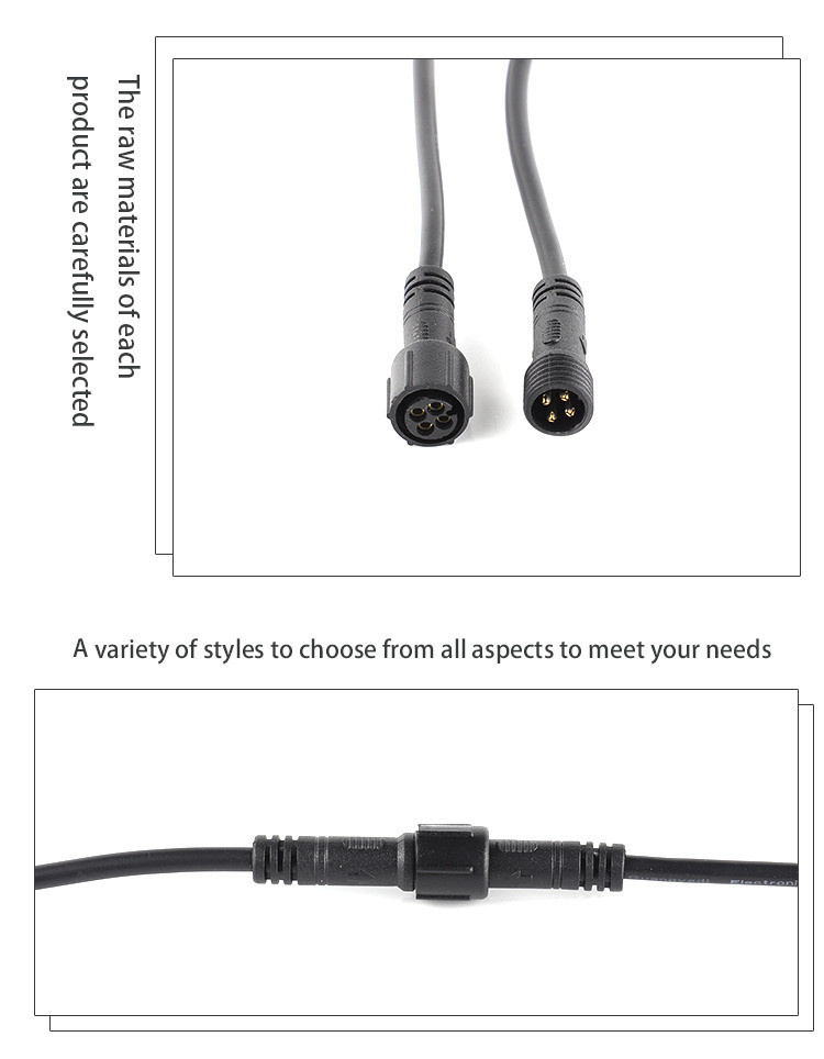 Customized M10 Pvc Male And Female Head Wrapped Adhesive Street Lamp Shared Bicycle Waterproof Connector
