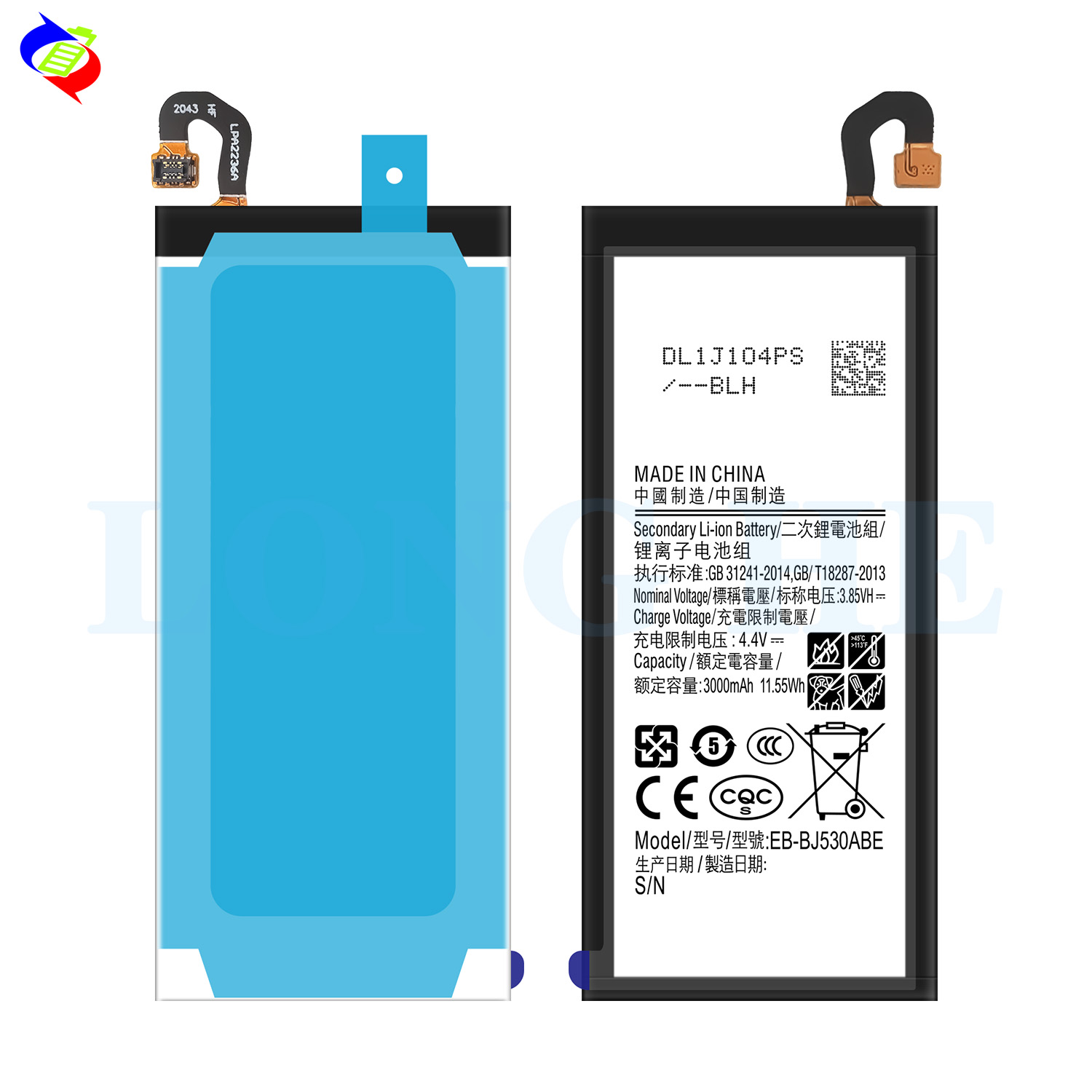 Black Mobile Phone Replacement Battery EB-BJ530ABE for Samsung J5 PRO J5 2017 J530 3000mAh 3.85V