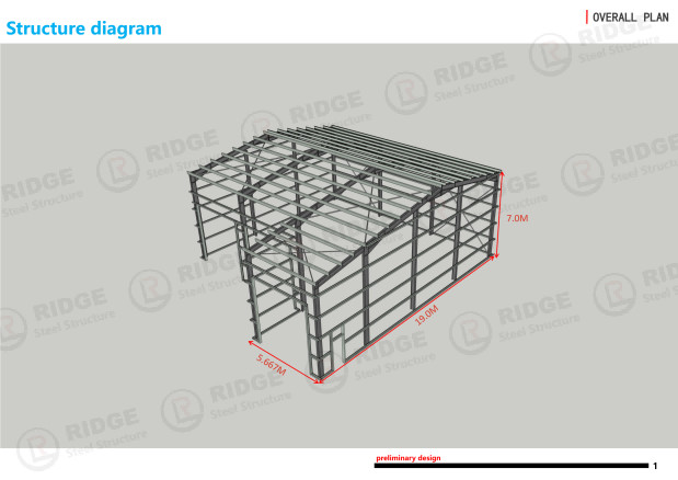 Economical Light Steel Frame Building , Prefabricated Steel Construction Factory Building