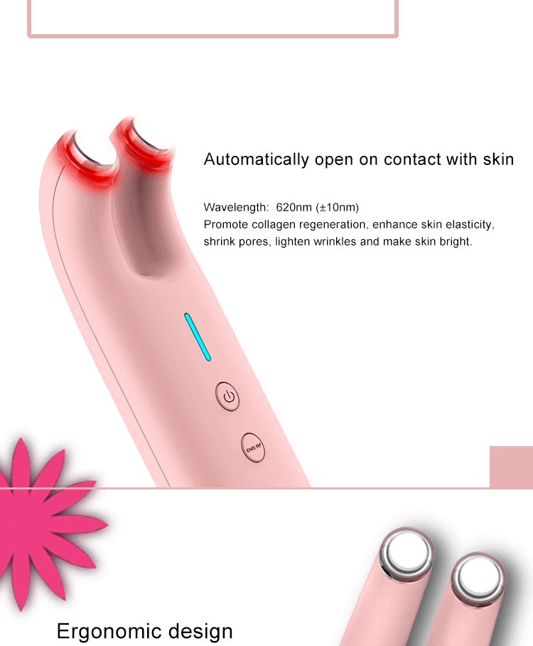 CE White Pink Microcurrent 3.5W RF EMS Beauty Instrument