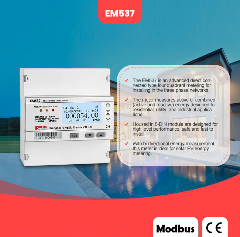 3-Phase Smart Electric Meter with Bidirectional Energy Measurement and OEM Support