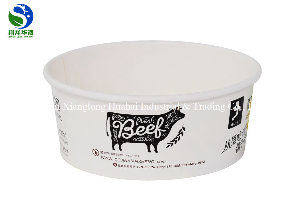 8oz disposable food container brown kraft paper soup bowl with lid microwave noodle paper bowl