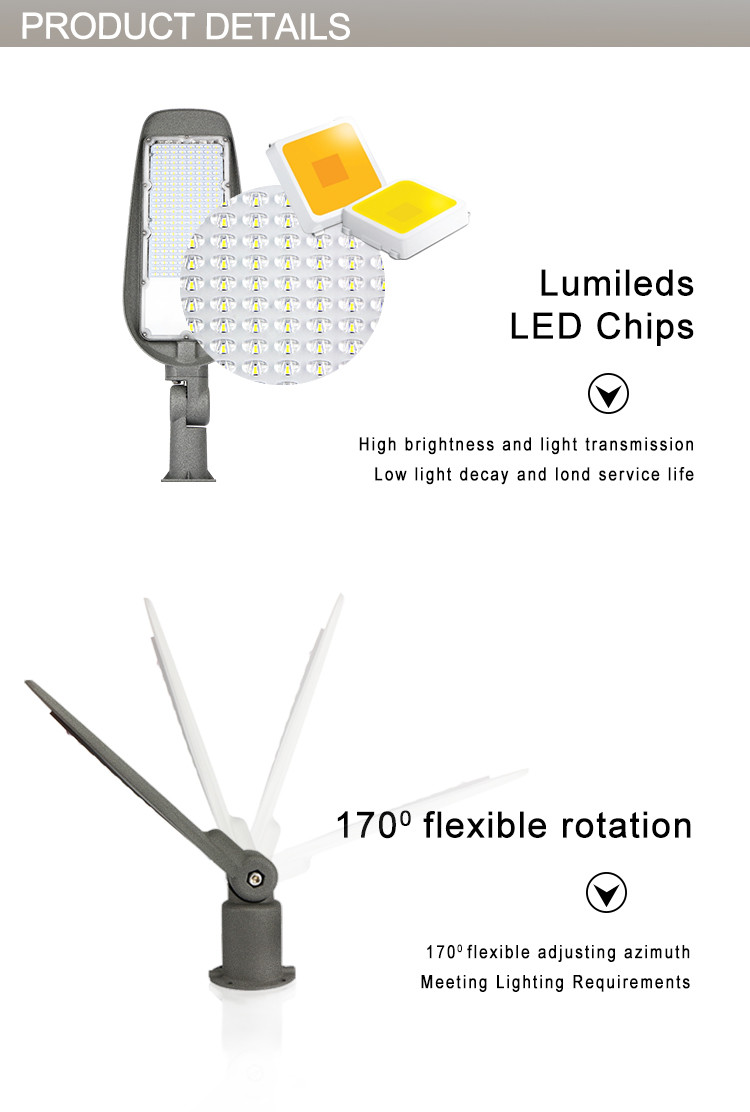 Aluminum IP65 Outdoor LED Street Lights Modular SMD Smart AC 120w 150w 500w
