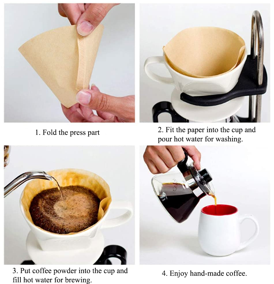 Sector Heat Seal Wood Pulp Disposable Coffee Filters Sustainable