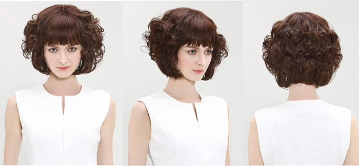 Festival Club Party Theme Brown Short Synthetic Wigs For Halloween Carnival