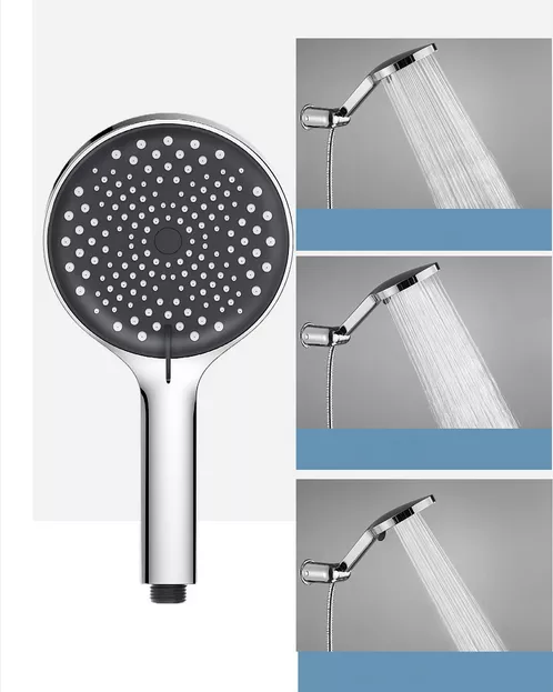 Custom Design Hand Held Shower Head With Shower Holder And Hose In Polished Plastic