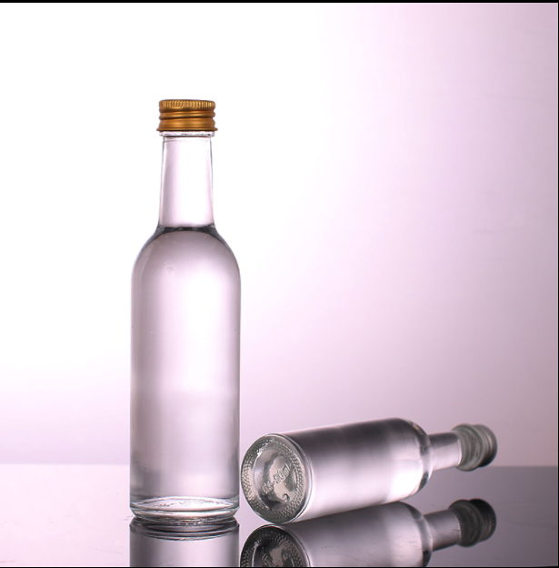 Clear Round Glass Olive Oil Bottle for Cooking Matte Surface Handling 100ml 200ml 300ml