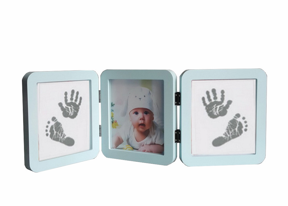 Wooden Baby Hand And Footprint Picture Frame Customized Baby Photo Album