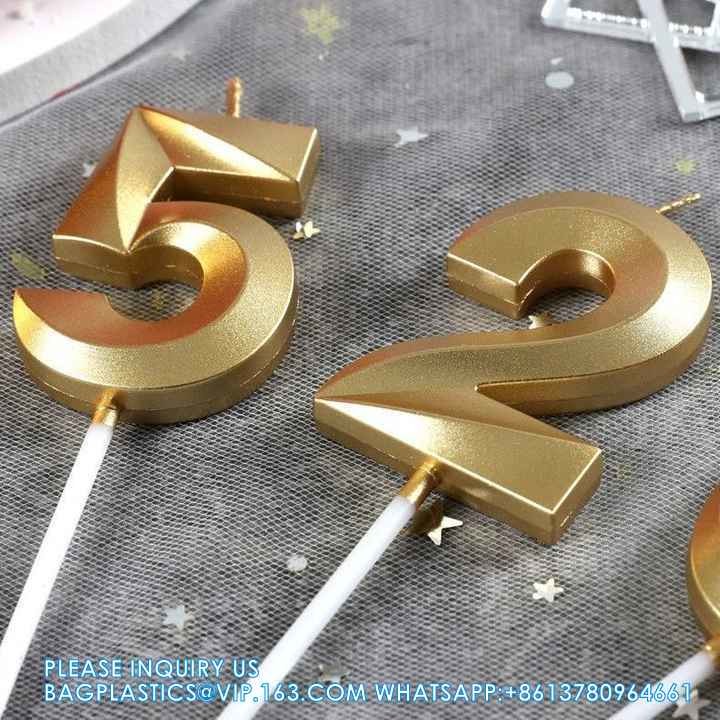 Colorful Happy Creative Birthday Number Sparkler Candle Cake Decoration Supplies Wedding Party Paraffin Wax Lucky