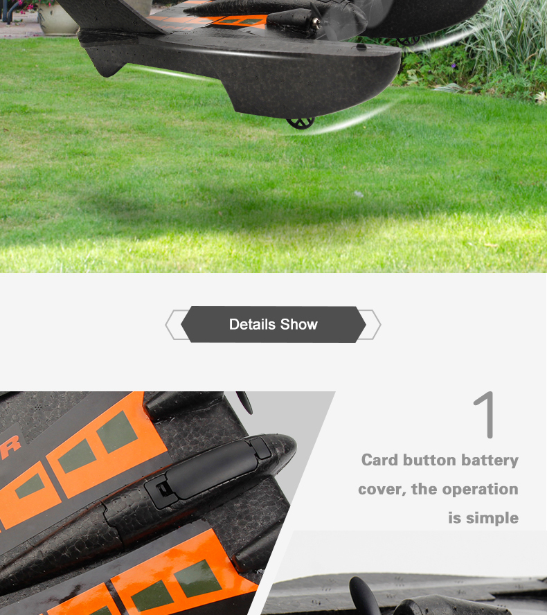 Durable and State of Assembly Toys Outdoor Rc Plane Remote Control Airplane 2.4ghz 2 Channels Rc Airship Black Foam Flying Toy