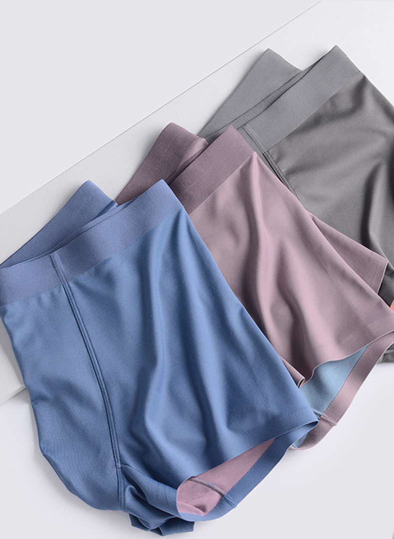 100S Modal Double Sided Seamless Mens Pants Mid Waist Square Angle Ice Silk Inner Men'S Underwear