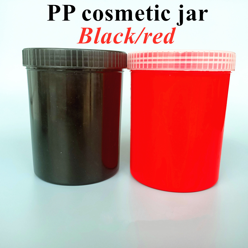 Custom 150ml 250ml 500ml White PP Black Red Blue Wide Mouth Cosmetic Containers Plastic PP Ointment Jar with Screw Lid