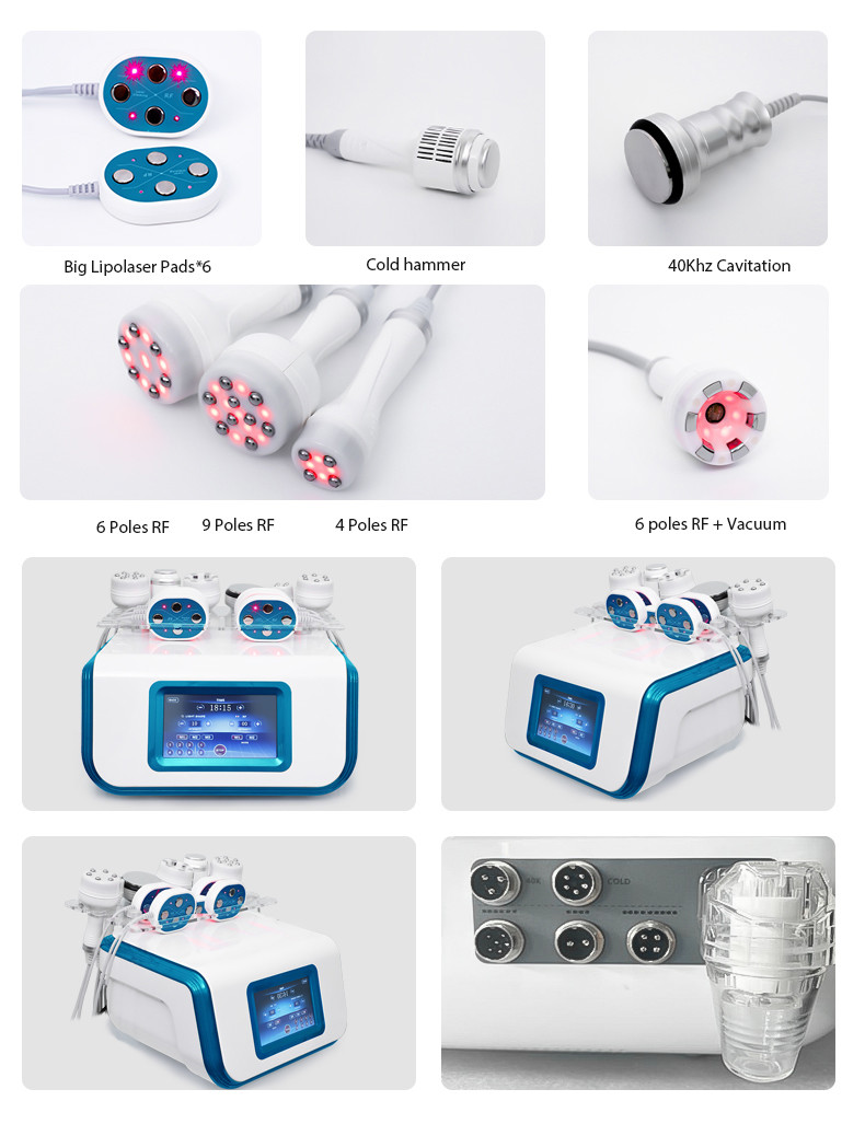 40K Vacuum Cavitation Machine 7 In 1 Ultrasonic Liposuction Laser RF Beauty Device