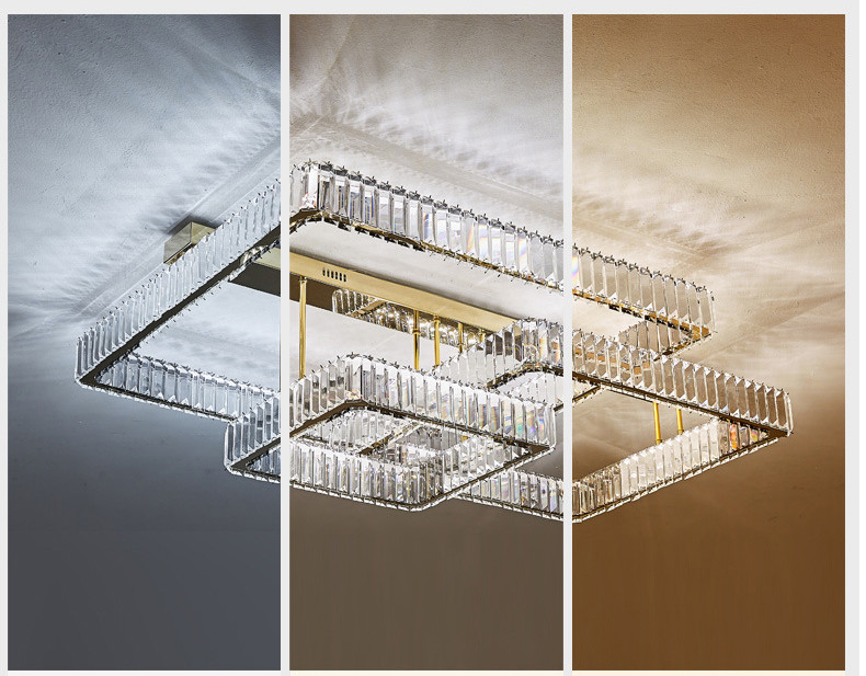Luxury Living Room Smart Led Chandelier Modern Hall Glossy K9 Crystal Ceiling Chandelier(WH-CA-104)