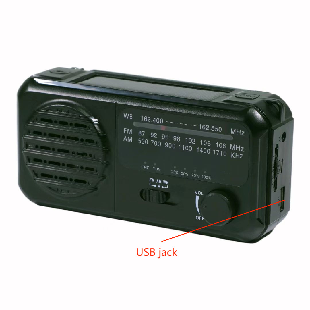 Multi Function Dynamo Hand Crank Radio DC3V Outdoor Solar Powered Flashlight