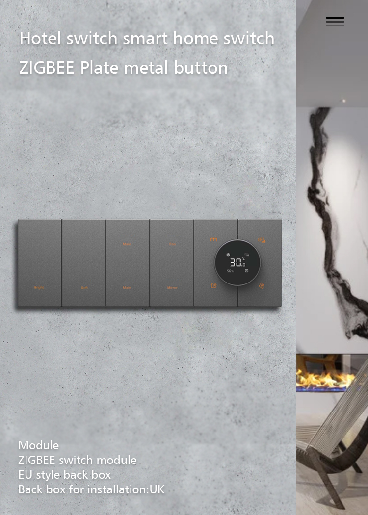 Wireless Zigbee Smart Switch , Tuya Smartphone Light Switch