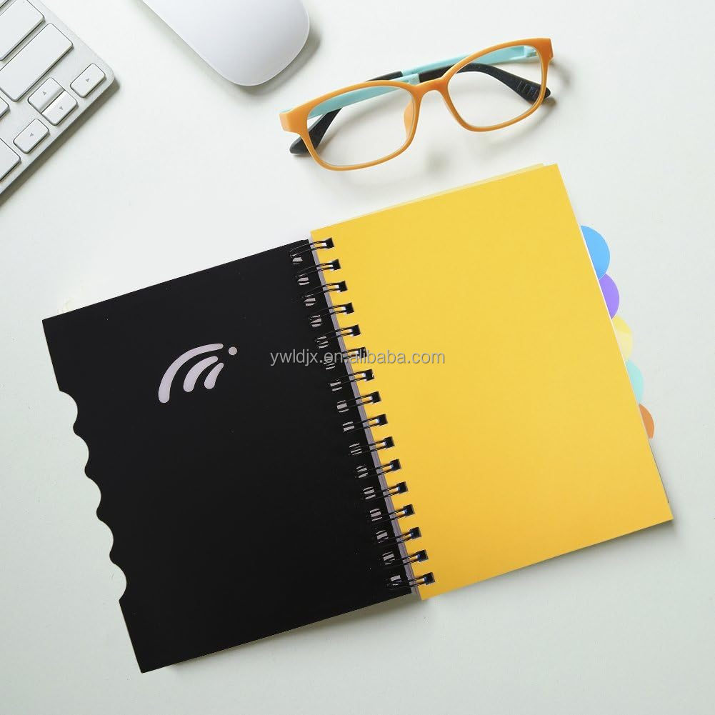 PP Cover A5 Project Notebook with Horizontal Line Inside Pages and Colored PP Dividers