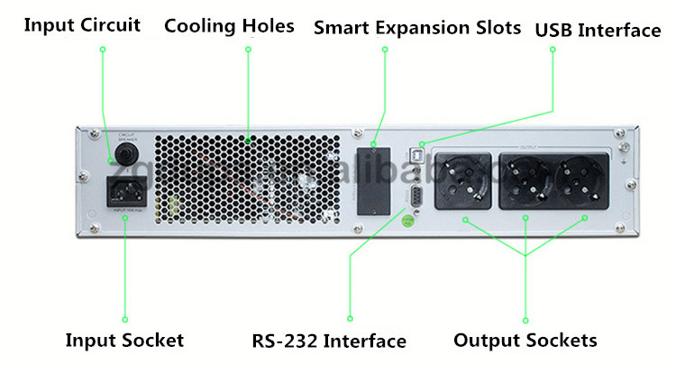 High Frequency 230VAC 6KVA Rack Mountable UPS With Snmp Card