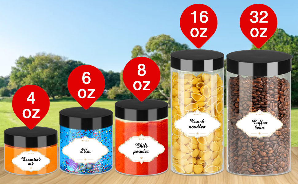 Perfect size of plastic jars