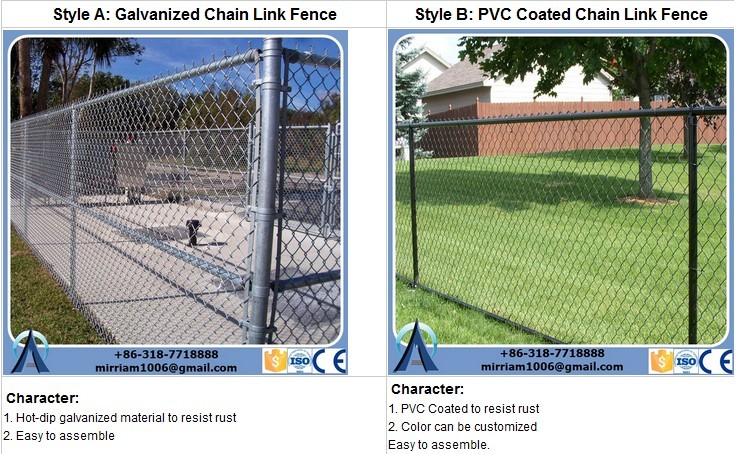 Barbed/barbed selvedge Galvanized Chain Link Panels Fence,0.9mx20mx50*50mmx2.8mm