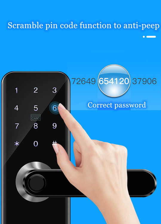 Home Security Fingerprint Smart Wifi Door Lock Keyless Entry Door Lock With Keypad IC Card For