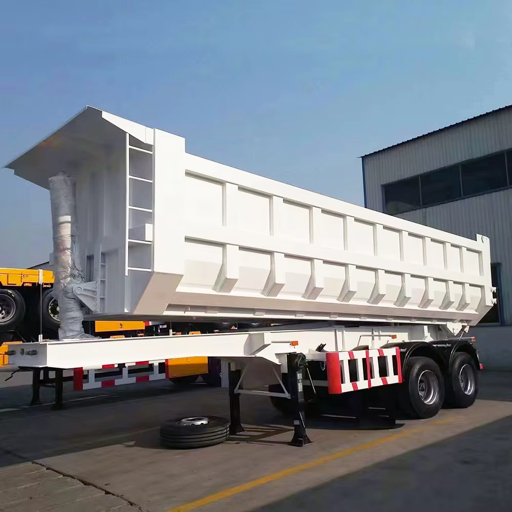 3-Axle U Shape Hydraulic Grain Camions-Remorques High Quality steel Rear Dump truck Semi Tipping Trailer Made In China