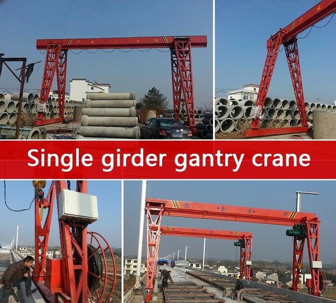Single Girde Steel A Frame Gantry Crane With Electric Hoist 3~20T MH Model