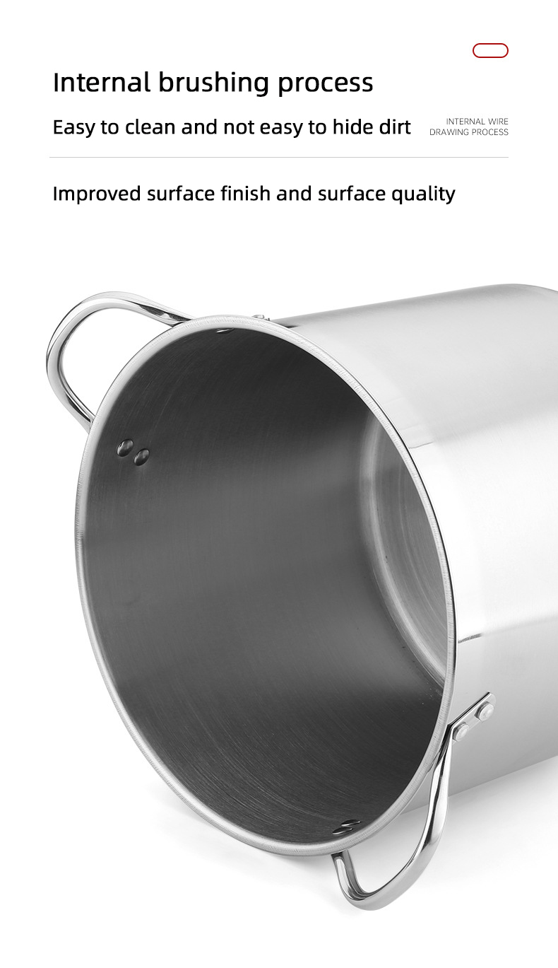 Good Selling 18/8 Stainless Steel Soup Pots Multi-user Stew Pots Cooking Pots With Binaural Handle