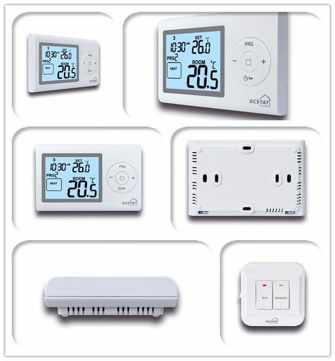 LCD Display Relay Omron Wireless Room Thermostat For Temperature Control