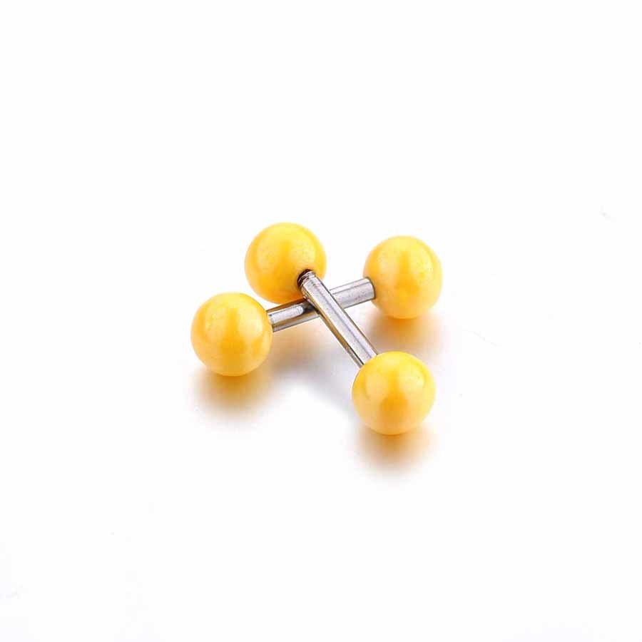 Candy Color Stud Earrings Double Ball Sided Earrings for Women Ear Jewelry