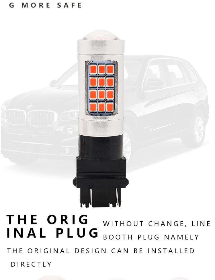 Custom Universal Car Turn Signal Lights 2835 Reversing Headlight Three Times Flashing Bulb