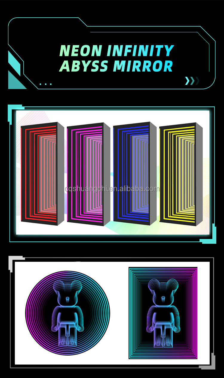Stainless Steel Neon Infinity Mirror Led Logo Letter ICONS for Party and Home Decoration