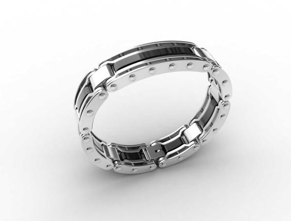 Top Quality Europe Fashion Stainless Steel Genuine Leather Silicone Bangle
