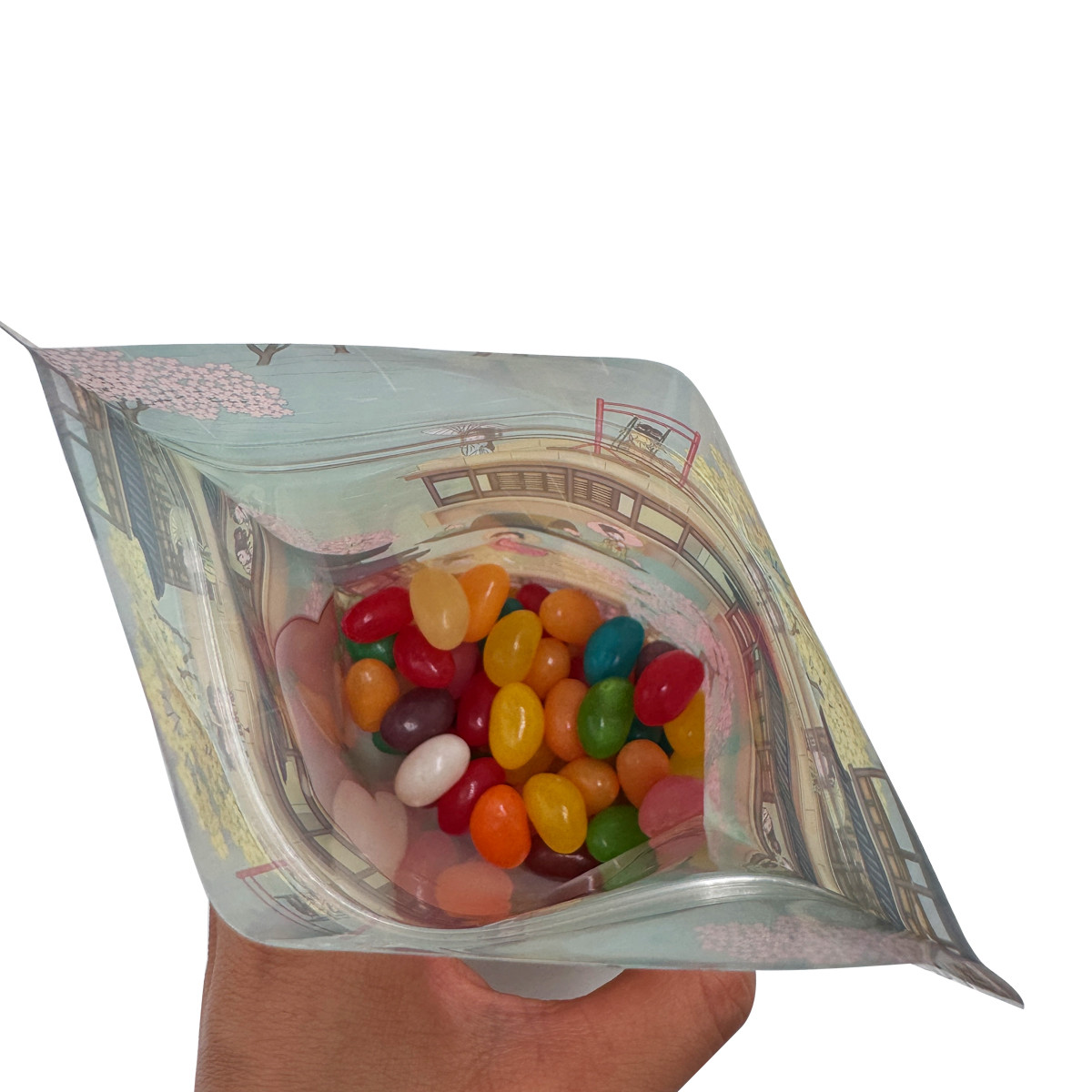 250g Plastic Matte Transparent Standup Pouches with Zipper and Window for Candies Dry Food