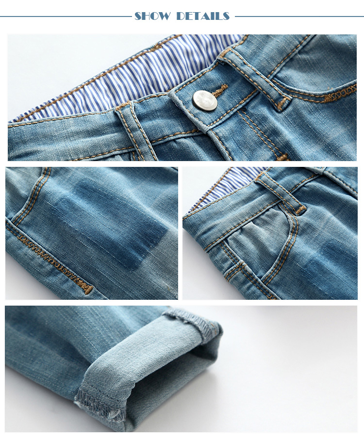 Spring Slim Fit Baby Girl Denim Pants With Adjustable Waist Casual Style