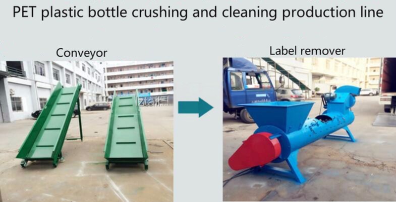 Automatic PET Bottle Washing Line Label Remover Recycling Machines