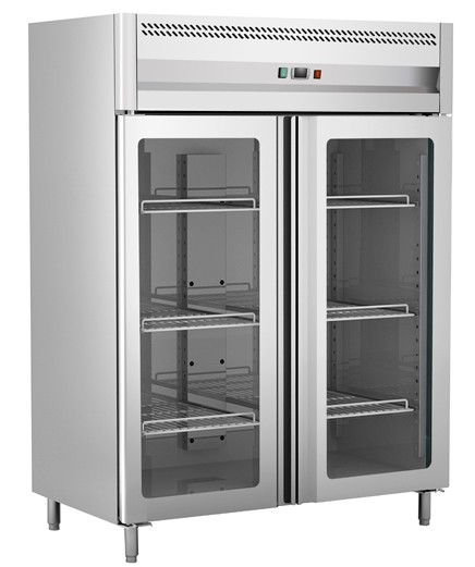 CE Approved Glass Door Reach-In Upright Chiller Imported Embraco Compressor Commercial Refrigerator Freezer