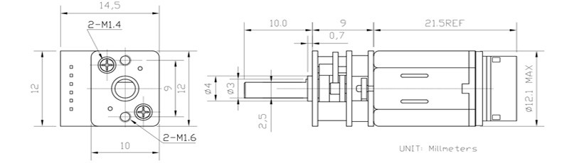 N20 Dc Gear Motor With Encoder JGA12-N20 Mini Dc Gear Box Motor With Reduct 6v Dc Gear Motor