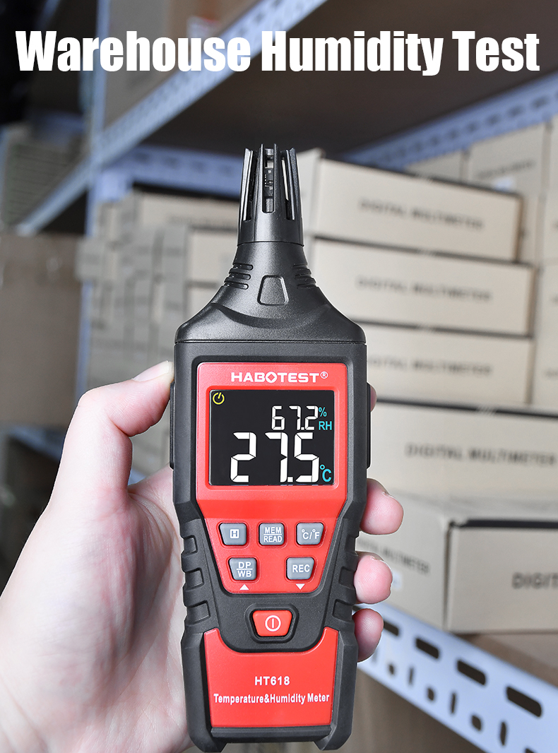 60 Celsius Digital Temp And Humidity Meter , Temperature And Humidity Thermometer