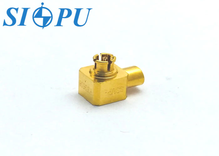 SMP Female Angled RF Coaxial Connectors Mate With 2# Semi Rigid / Semi Flexible Cables