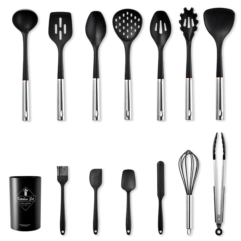 14pcs Kitchen Utensil Set Cooking Utensil Set Non-Stick Kitchen Cookware With Stainless Steel Handle Kitchen Gadgets