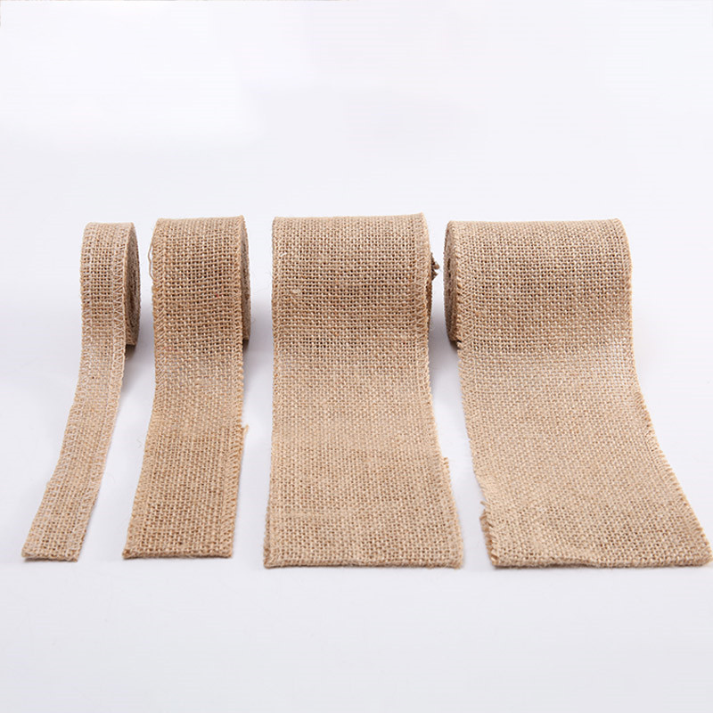10 Yards Jute Burlap Ribbon Plain Woven Cut Edges Burlap Christmas Ribbon
