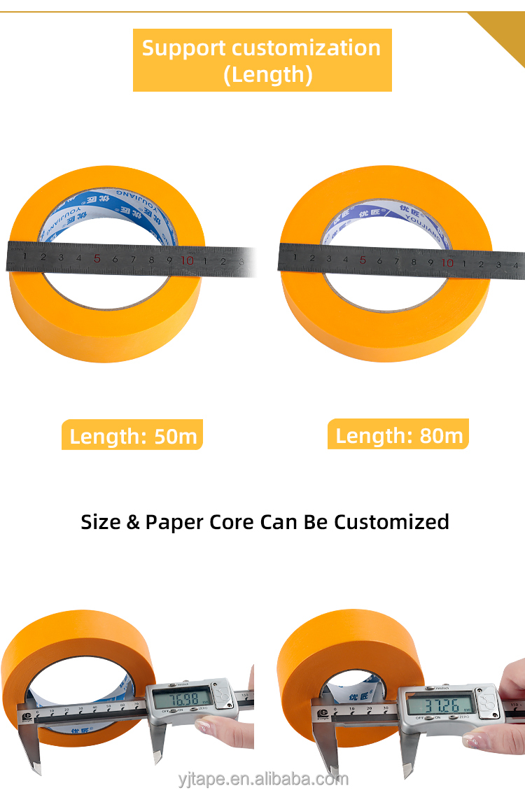 Automotive Painting Shield Protection Washi Masking Paper Tape with Custom Thickness