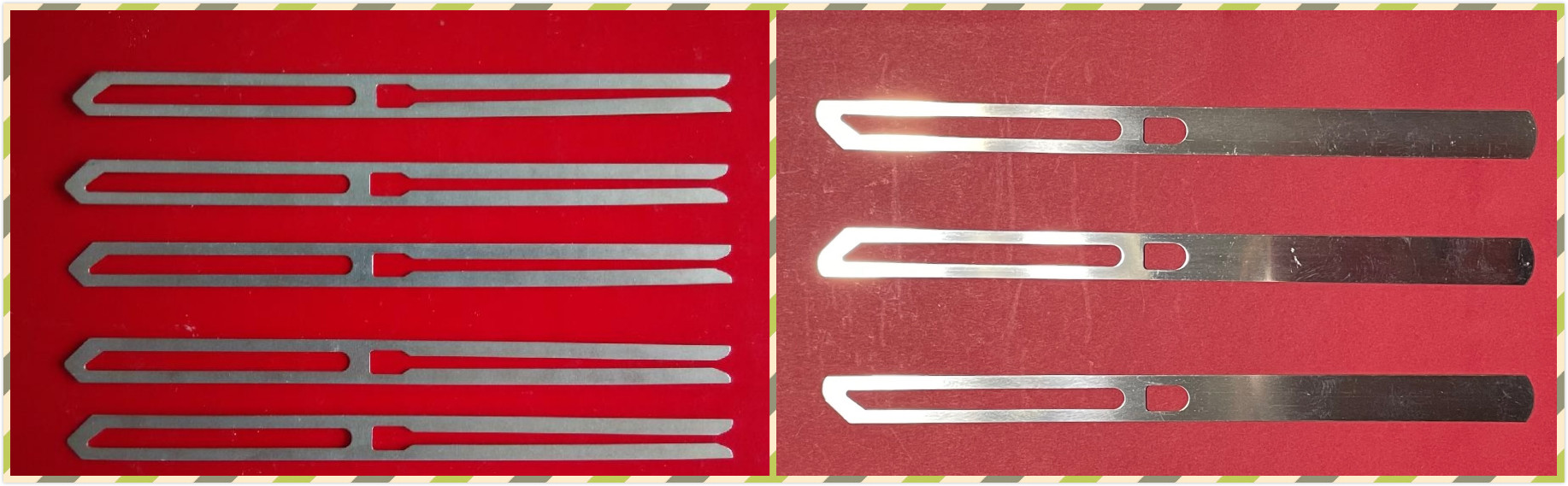 C Type Simplex Flat Steel Healds Of Shuttleless Weaving Loom 331x5.5x0.3mm Eyelet 6.5x1.8mm