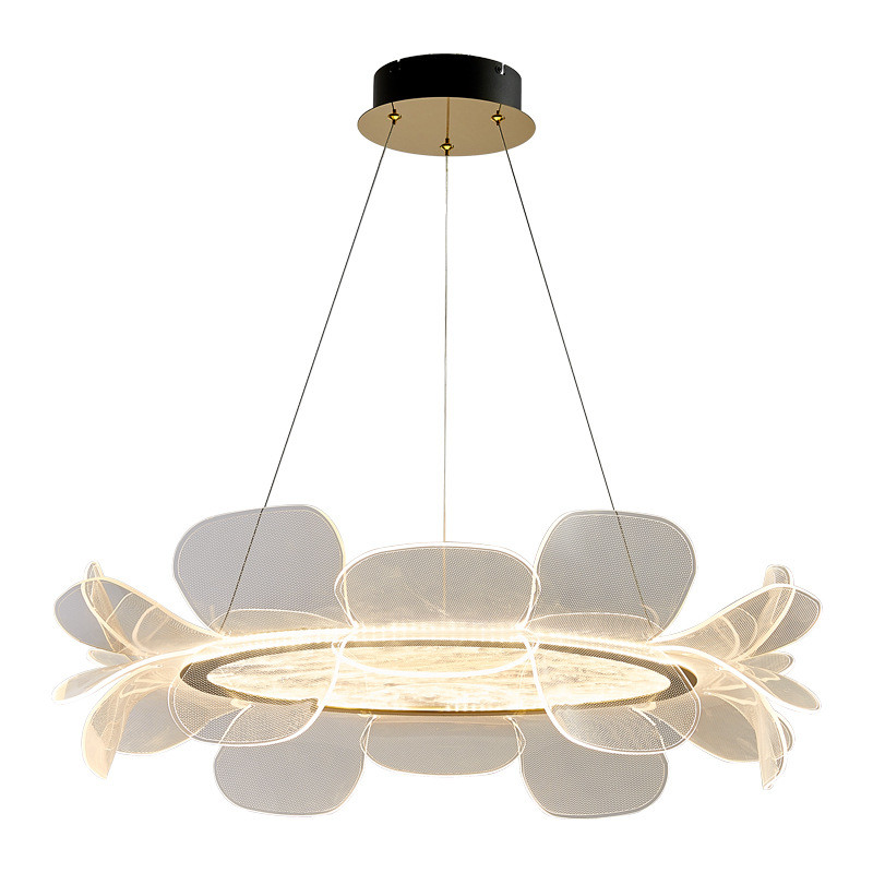 Golden And Clear Modern Acrylic Ceiling Light High Brightness