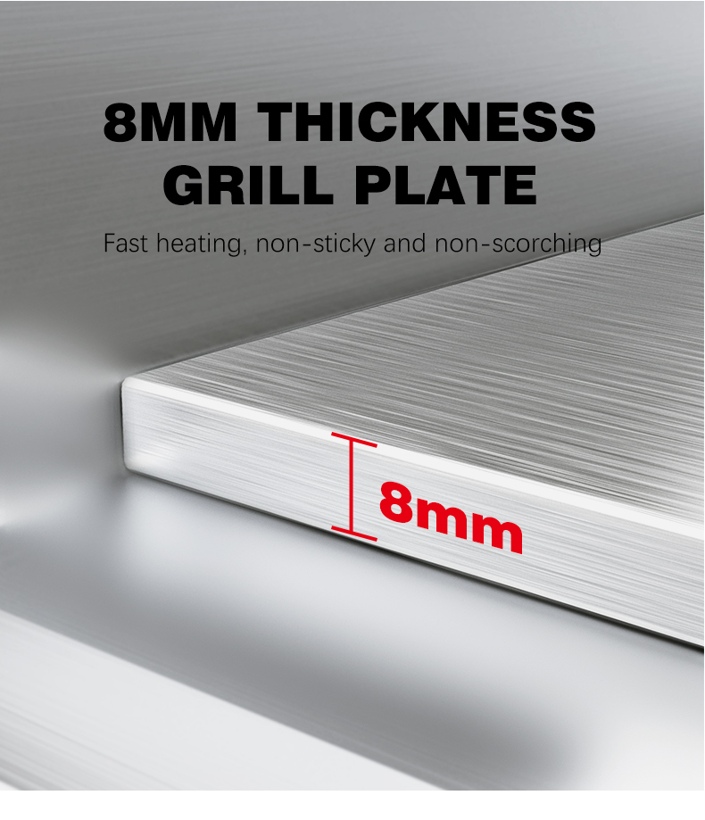 Electric Griddle for Restaurant Cooking Stainless Steel Material Temperature 50-300C