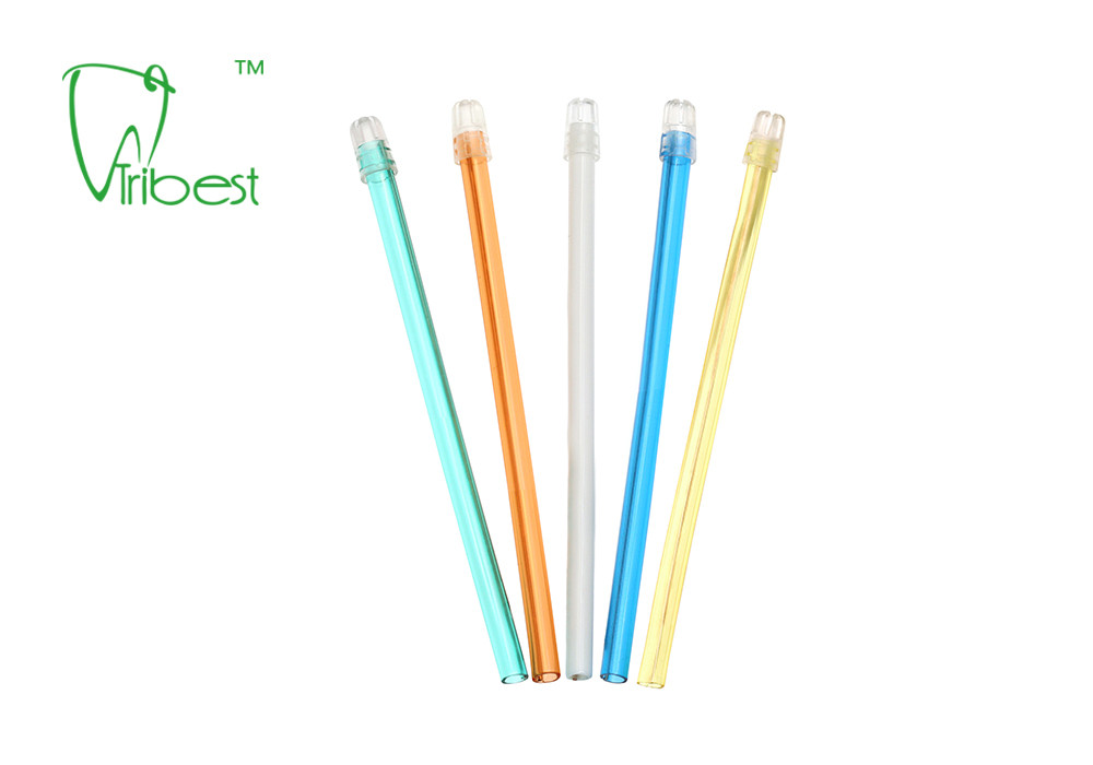 Clear Body Colorful PVC Dental Suction Tip Disposable Saliva Ejector