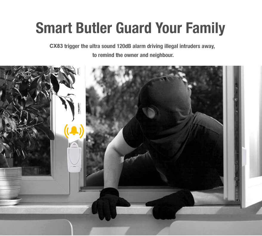 120dB Door&Window mini Alarm with Key,2 Ways Alarm,Long Standby CX83